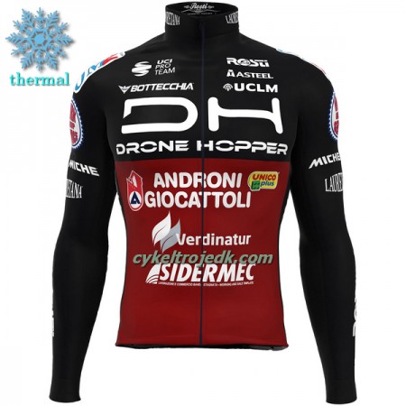 Cykeltrøje Langærmet Vinter 2022 Androni Giocattoli Rød Sort